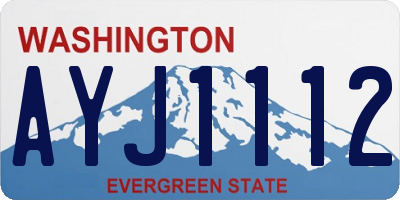 WA license plate AYJ1112