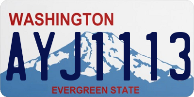 WA license plate AYJ1113