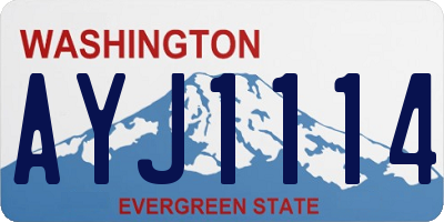 WA license plate AYJ1114