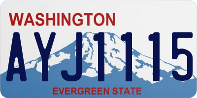WA license plate AYJ1115