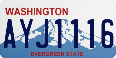 WA license plate AYJ1116