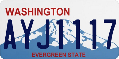 WA license plate AYJ1117