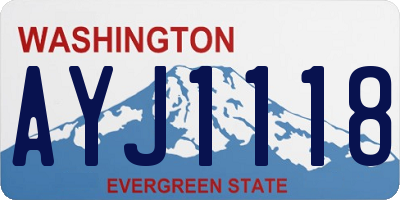 WA license plate AYJ1118