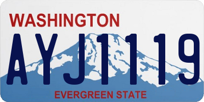 WA license plate AYJ1119