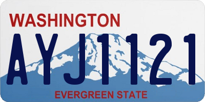 WA license plate AYJ1121
