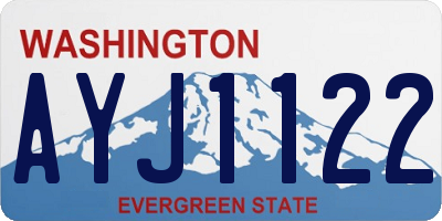 WA license plate AYJ1122