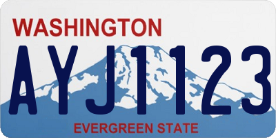 WA license plate AYJ1123