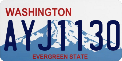 WA license plate AYJ1130
