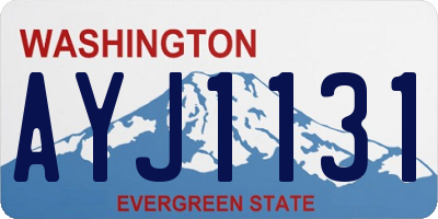 WA license plate AYJ1131