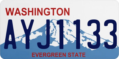 WA license plate AYJ1133