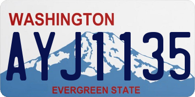 WA license plate AYJ1135