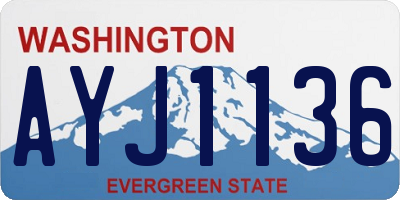 WA license plate AYJ1136