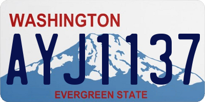 WA license plate AYJ1137