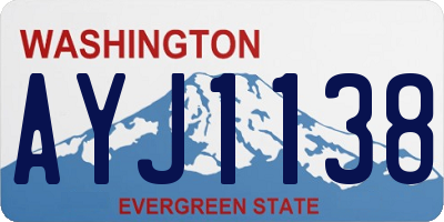 WA license plate AYJ1138