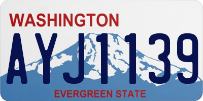 WA license plate AYJ1139