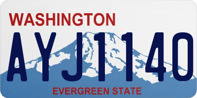 WA license plate AYJ1140