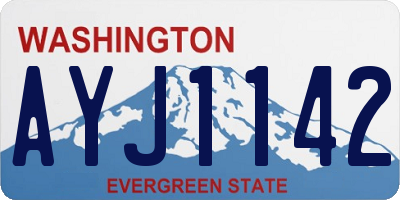 WA license plate AYJ1142
