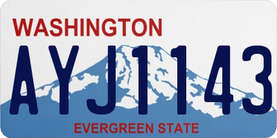 WA license plate AYJ1143