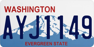 WA license plate AYJ1149