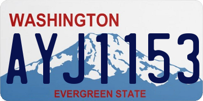 WA license plate AYJ1153