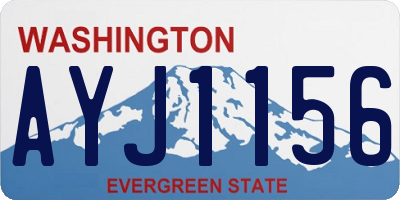 WA license plate AYJ1156