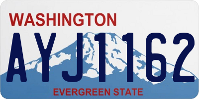 WA license plate AYJ1162