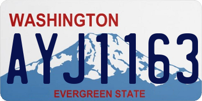 WA license plate AYJ1163