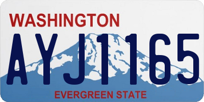WA license plate AYJ1165