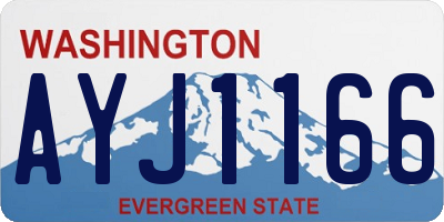 WA license plate AYJ1166