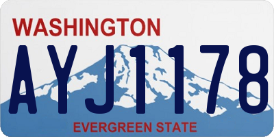 WA license plate AYJ1178