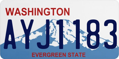 WA license plate AYJ1183