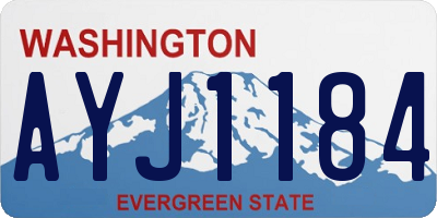 WA license plate AYJ1184