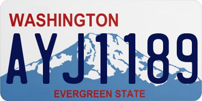 WA license plate AYJ1189
