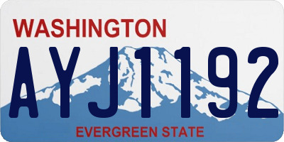WA license plate AYJ1192