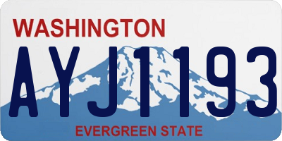 WA license plate AYJ1193