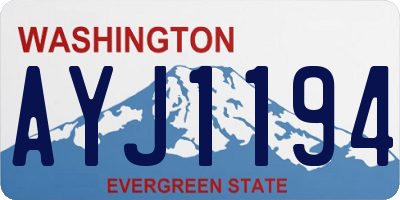 WA license plate AYJ1194