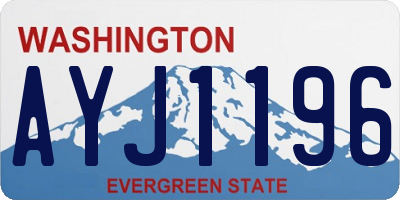 WA license plate AYJ1196