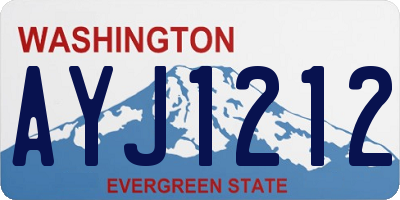 WA license plate AYJ1212