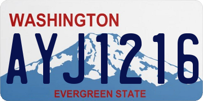 WA license plate AYJ1216