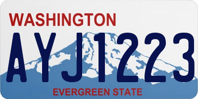 WA license plate AYJ1223
