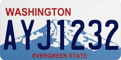 WA license plate AYJ1232