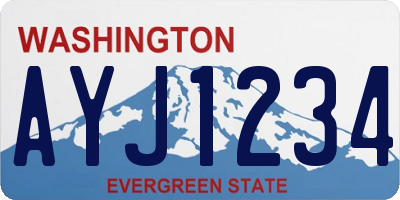 WA license plate AYJ1234