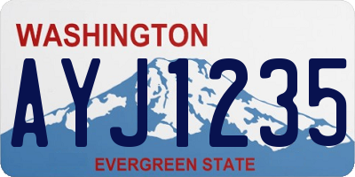 WA license plate AYJ1235