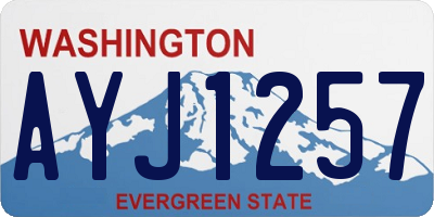 WA license plate AYJ1257