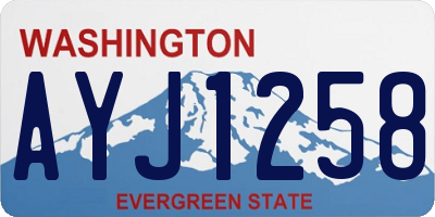 WA license plate AYJ1258