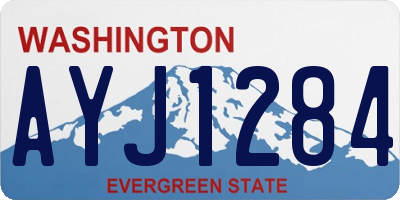 WA license plate AYJ1284