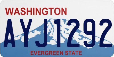 WA license plate AYJ1292
