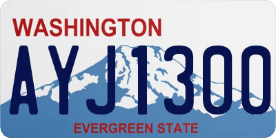 WA license plate AYJ1300