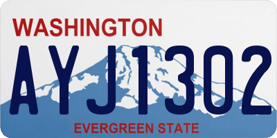 WA license plate AYJ1302