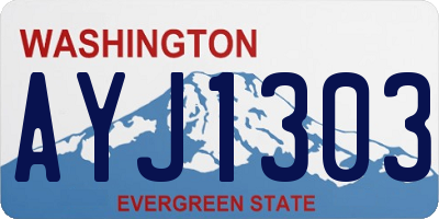WA license plate AYJ1303